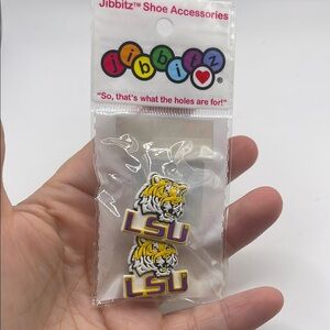 Jibbitz LSU Tiger Shoe Charms - Purple and Gold‎